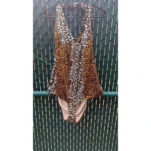 Pinup Raquel Leopard Print Swimsuit by Coture for Every Body in size 4x.